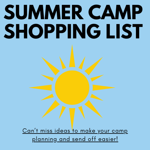 Summer Camp Shopping List