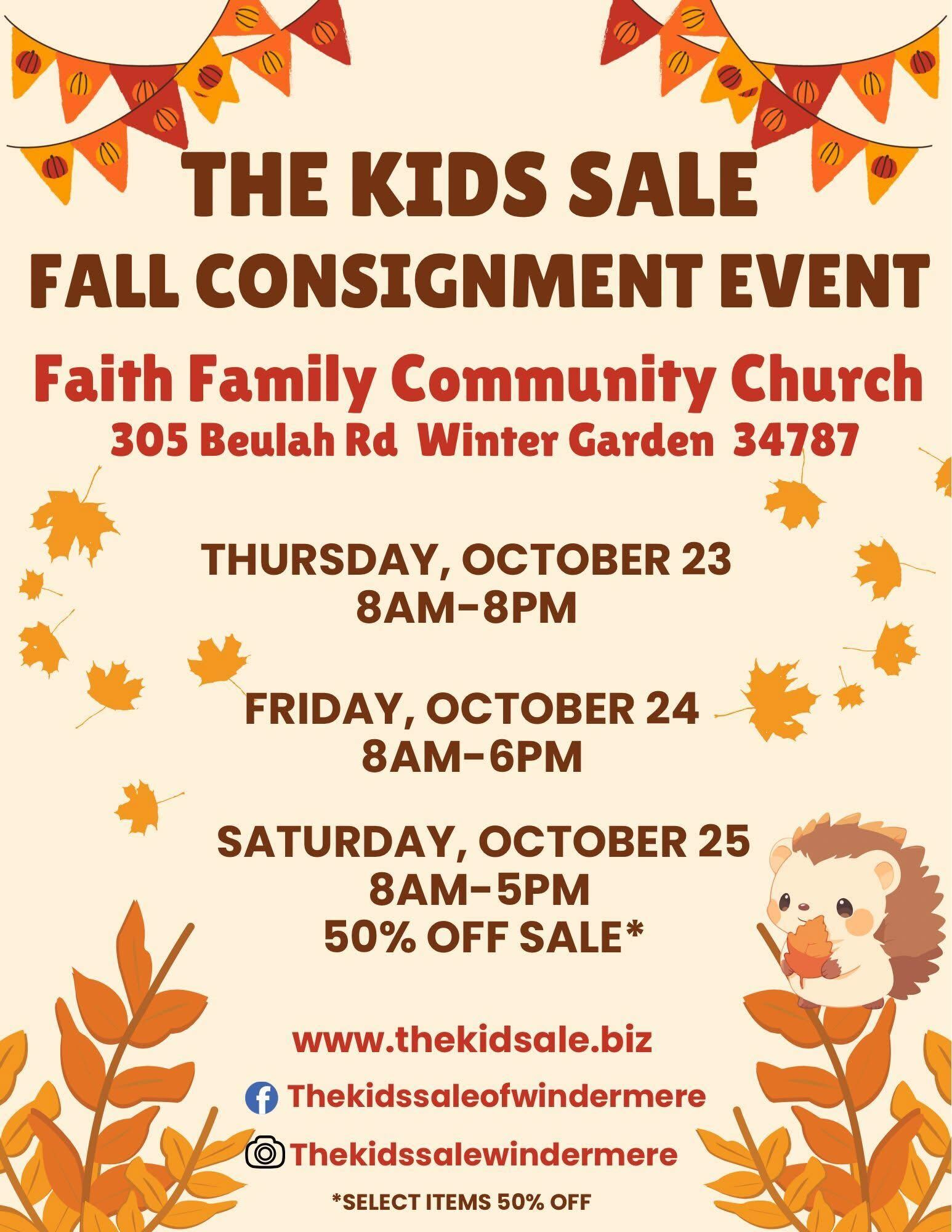 The Kids sale consignment sale