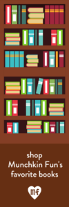 Stack of colorful children’s books featured in Munchkin Fun’s favorite book picks